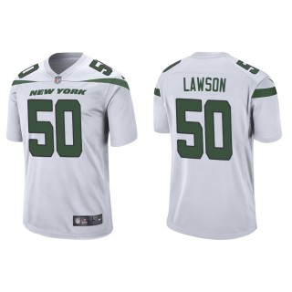 Men's New York Jets Shaq Lawson #50 White Game Jersey