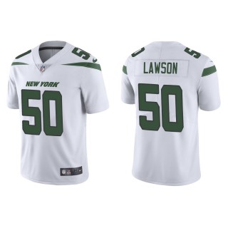 Men's New York Jets Shaq Lawson #50 White Vapor Limited Jersey