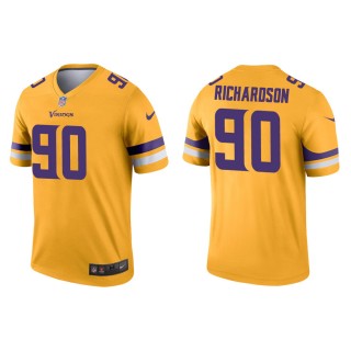 Men's Minnesota Vikings Sheldon Richardson #90 Gold Inverted Legend Jersey