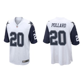 Men's Dallas Cowboys Tony Pollard #20 White Alternate Game Jersey