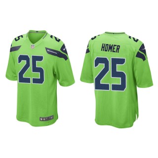 Men's Seattle Seahawks Travis Homer #25 Neon Green Alternate Game Jersey