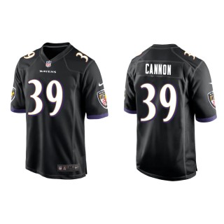 Men's Baltimore Ravens Trenton Cannon #39 Black Game Jersey