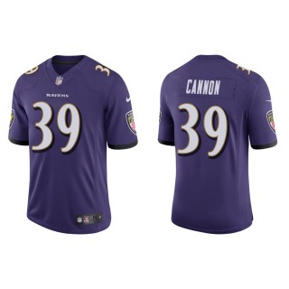 Men's Baltimore Ravens Trenton Cannon #39 Purple Vapor Limited Jersey
