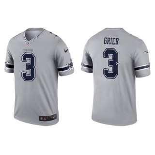 Men's Dallas Cowboys Will Grier #3 Gray Inverted Legend Jersey