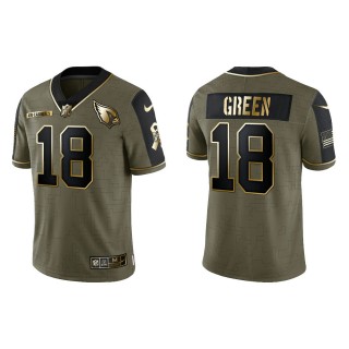 2021 Salute To Service Men's Cardinals A.J. Green Olive Gold Limited Jersey