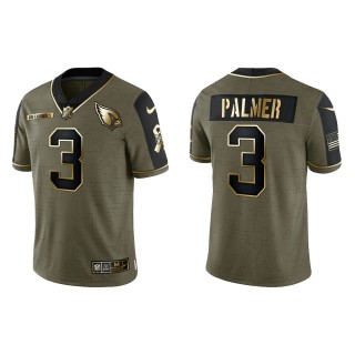 2021 Salute To Service Men's Cardinals Carson Palmer Olive Gold Limited Jersey