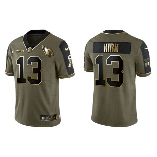 2021 Salute To Service Men's Cardinals Christian Kirk Olive Gold Limited Jersey