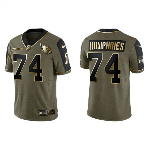 2021 Salute To Service Men's Cardinals D.J. Humphries Olive Gold Limited Jersey