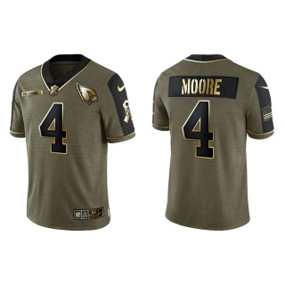 2021 Salute To Service Men's Cardinals Rondale Moore Olive Gold Limited Jersey