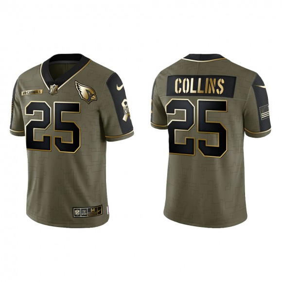 2021 Salute To Service Men's Cardinals Zaven Collins Olive Gold Limited Jersey