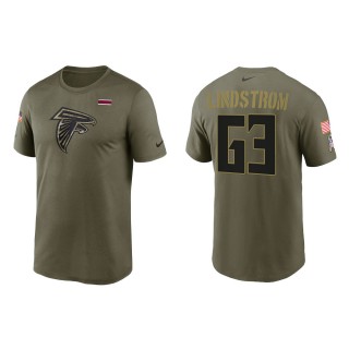 2021 Salute To Service Men's Falcons Chris Lindstrom Olive Legend Performance T-Shirt