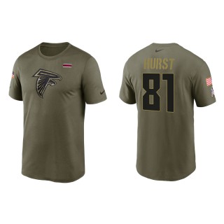 2021 Salute To Service Men's Falcons Hayden Hurst Olive Legend Performance T-Shirt