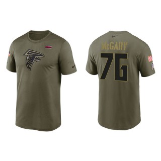 2021 Salute To Service Men's Falcons Kaleb McGary Olive Legend Performance T-Shirt