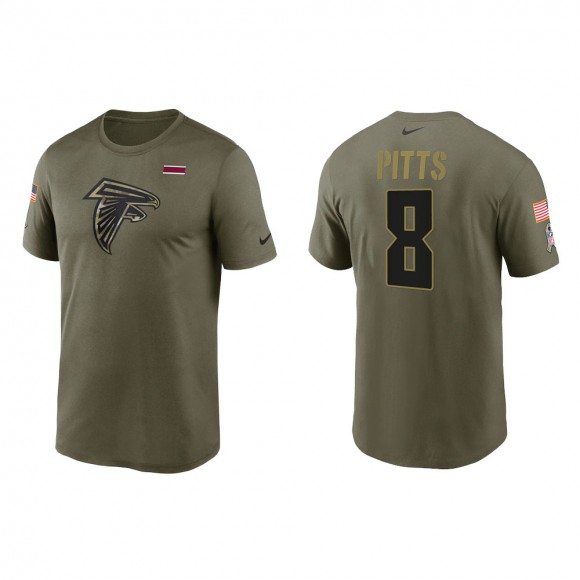 2021 Salute To Service Men's Falcons Kyle Pitts Olive Legend Performance T-Shirt