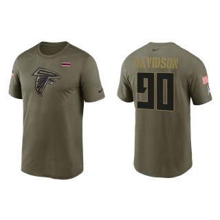 2021 Salute To Service Men's Falcons Marlon Davidson Olive Legend Performance T-Shirt