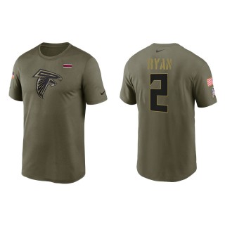 2021 Salute To Service Men's Falcons Matt Ryan Olive Legend Performance T-Shirt