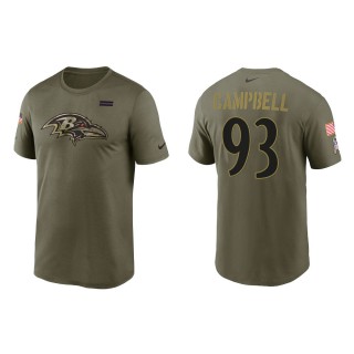 2021 Salute To Service Men's Ravens Calais Campbell Olive Legend Performance T-Shirt