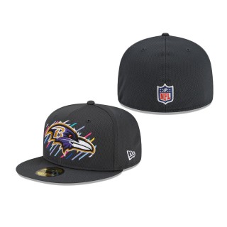 Ravens Charcoal 2021 NFL Crucial Catch 59FIFTY Fitted Hat