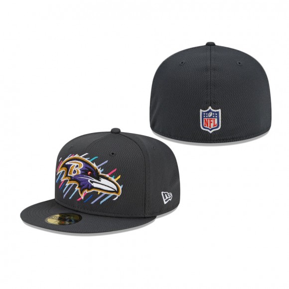 Ravens Charcoal 2021 NFL Crucial Catch 59FIFTY Fitted Hat