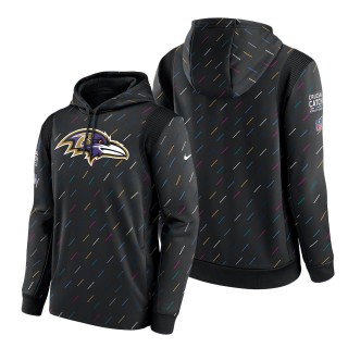 Ravens Charcoal 2021 NFL Crucial Catch Therma Pullover Hoodie