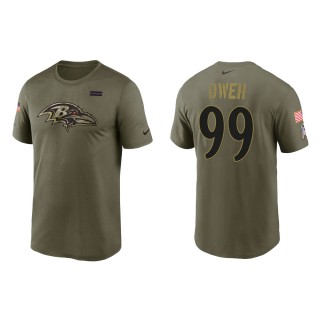 2021 Salute To Service Men's Ravens Jayson Oweh Olive Legend Performance T-Shirt