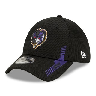 Baltimore Ravens Black 2021 NFL Sideline Home Logo 39THIRTY Hat