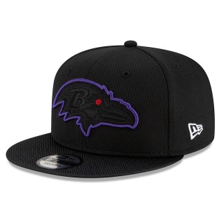 Baltimore Ravens Black 2021 NFL Sideline Road 9FIFTY Snapback Hat