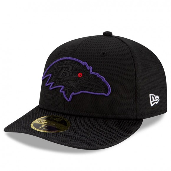 Baltimore Ravens Black 2021 NFL Sideline Road Low Profile 59FIFTY Hat