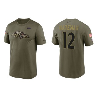 2021 Salute To Service Men's Ravens Rashod Bateman Olive Legend Performance T-Shirt