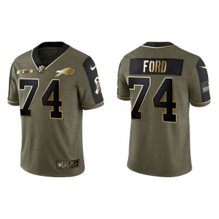 2021 Salute To Service Men's Bills Cody Ford Olive Gold Limited Jersey
