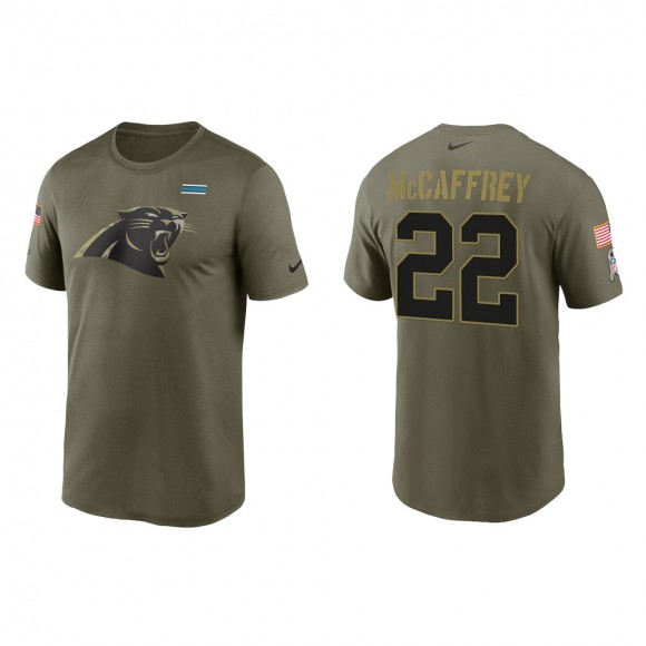 2021 Salute To Service Men's Panthers Christian McCaffrey Olive Legend Performance T-Shirt