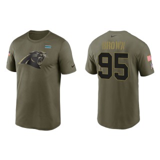 2021 Salute To Service Men's Panthers Derrick Brown Olive Legend Performance T-Shirt