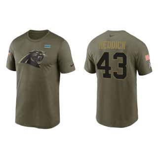 2021 Salute To Service Men's Panthers Haason Reddick Olive Legend Performance T-Shirt