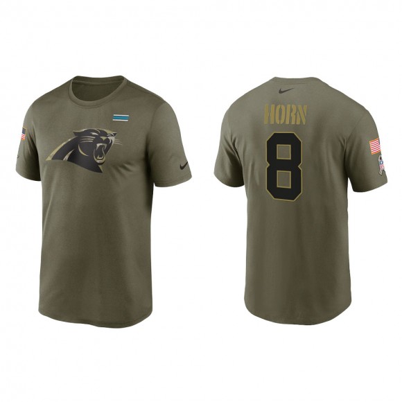 2021 Salute To Service Men's Panthers Jaycee Horn Olive Legend Performance T-Shirt