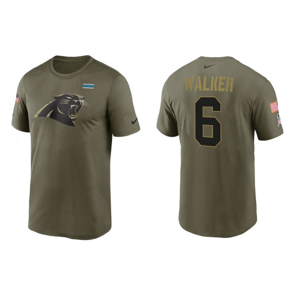 2021 Salute To Service Men's Panthers P.J. Walker Olive Legend Performance T-Shirt