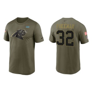 2021 Salute To Service Men's Panthers Royce Freeman Olive Legend Performance T-Shirt