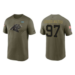 2021 Salute To Service Men's Panthers Yetur Gross-Matos Olive Legend Performance T-Shirt