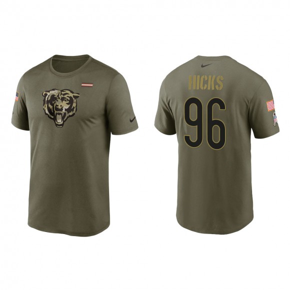 2021 Salute To Service Men's Bears Akiem Hicks Olive Legend Performance T-Shirt