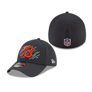 Bears Charcoal 2021 NFL Crucial Catch Alternate Logo 39THIRTY Flex Hat