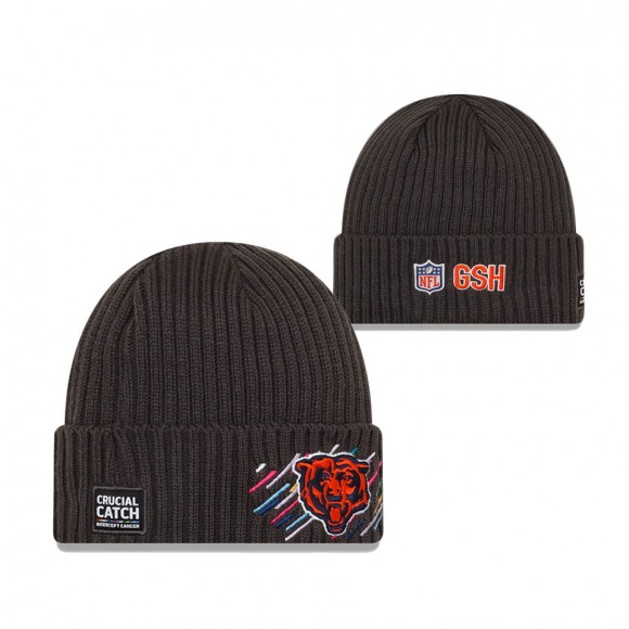Bears Charcoal 2021 NFL Crucial Catch Head Logo Knit Hat