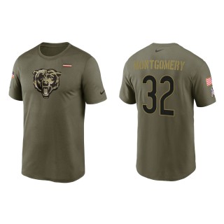 2021 Salute To Service Men's Bears David Montgomery Olive Legend Performance T-Shirt