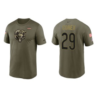 2021 Salute To Service Men's Bears Tarik Cohen Olive Legend Performance T-Shirt