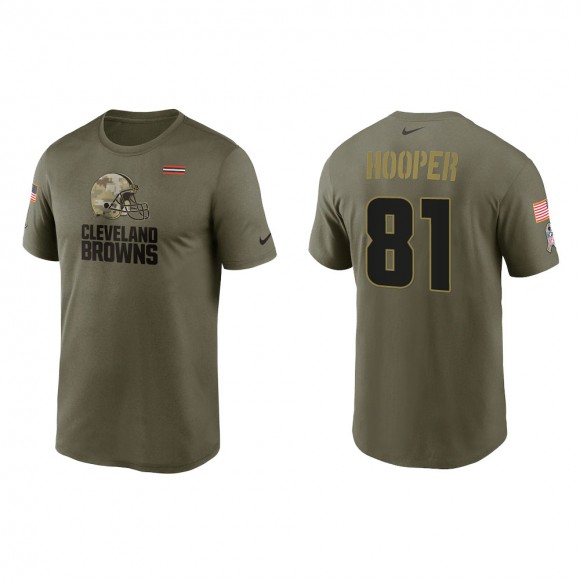2021 Salute To Service Men's Browns Austin Hooper Olive Legend Performance T-Shirt