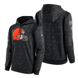 Browns Charcoal 2021 NFL Crucial Catch Therma Pullover Hoodie