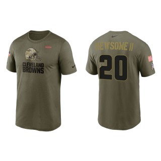 2021 Salute To Service Men's Browns Greg Newsome II Olive Legend Performance T-Shirt