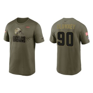 2021 Salute To Service Men's Browns Jadeveon Clowney Olive Legend Performance T-Shirt