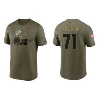 2021 Salute To Service Men's Browns Jedrick Wills Olive Legend Performance T-Shirt