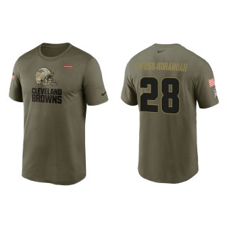 2021 Salute To Service Men's Browns Jeremiah Owusu-Koramoah Olive Legend Performance T-Shirt