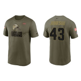2021 Salute To Service Men's Browns John Johnson Olive Legend Performance T-Shirt
