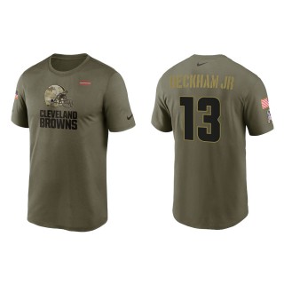 2021 Salute To Service Men's Browns Odell Beckham Jr Olive Legend Performance T-Shirt